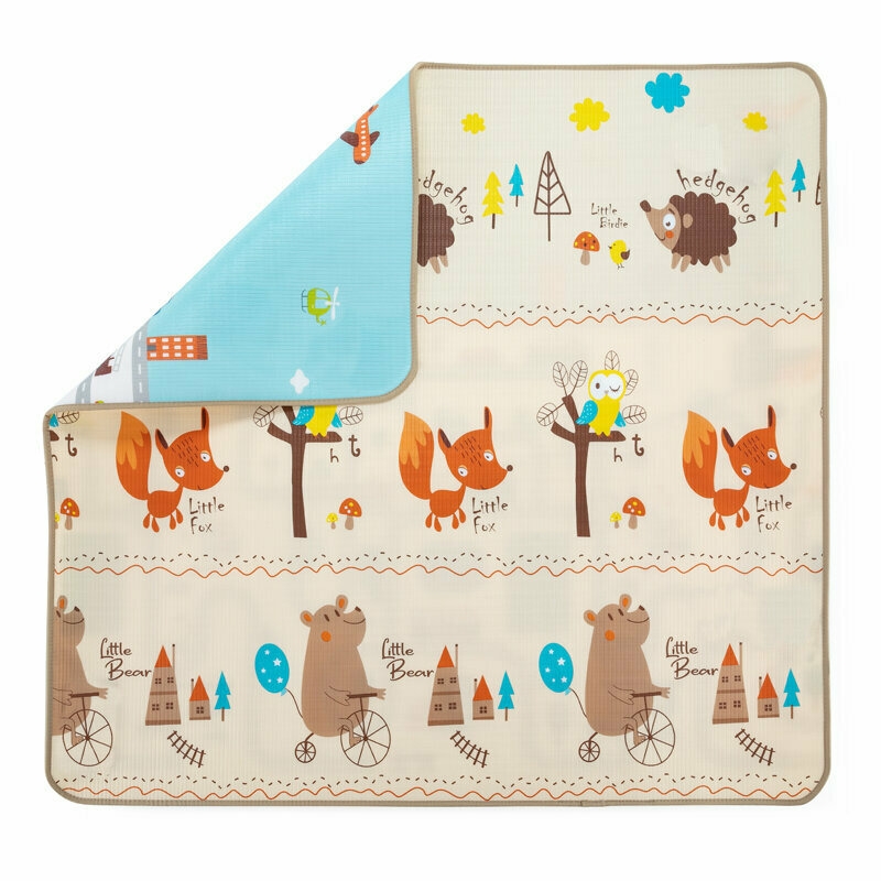 Feedo - Covoras de joaca, Reversibil, Impermeabil, Din spuma, Fara BPA, 180 x 180 x 1 cm, 0 luni+, Multicolor