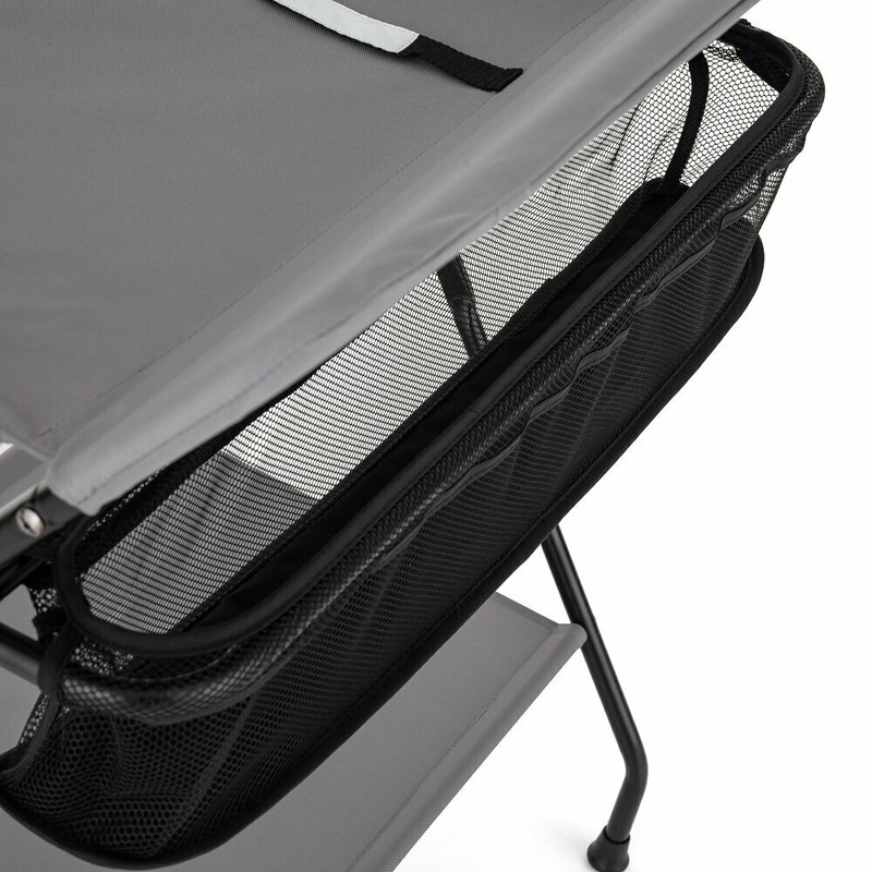 Feedo - Masuta multifunctionala pentru infasat si schimbat scutece, Pliabila, Cu raft pentru depozitare si compartiment lateral, Realizata din fier, panza si in, 80.5 x 67 x 102.5 cm, Gri