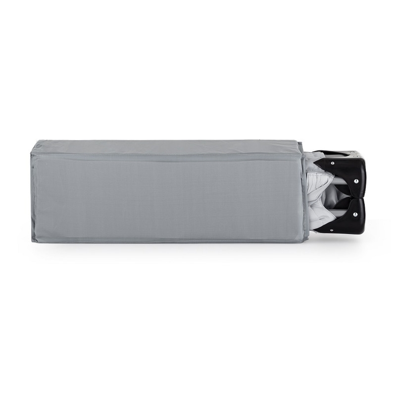 Feedo - Patut de calatorie, Pliabil, Cu geanta de transport inclusa, Cu intrare laterala si inchidere prin fermoar, Greutate maxima suportata 15 kg, 0-30 luni, Gri deschis