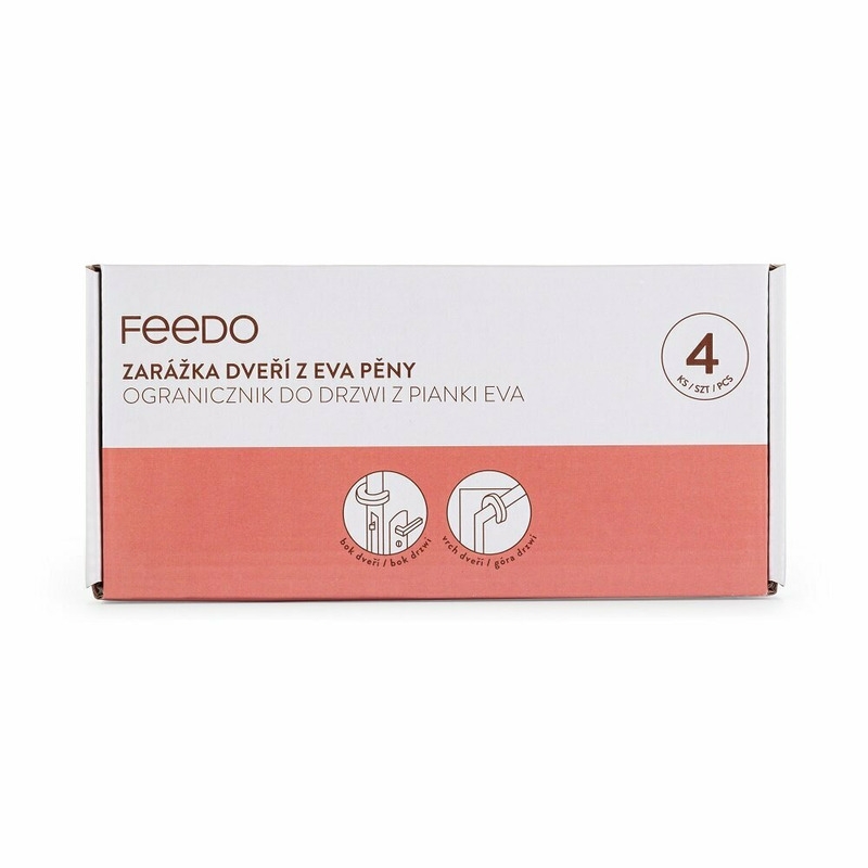 Feedo - Protectii pentru oprirea usilor, Din spuma EVA, 9.4 x 9.2 x 1.8 cm, 4 bucati, Alb