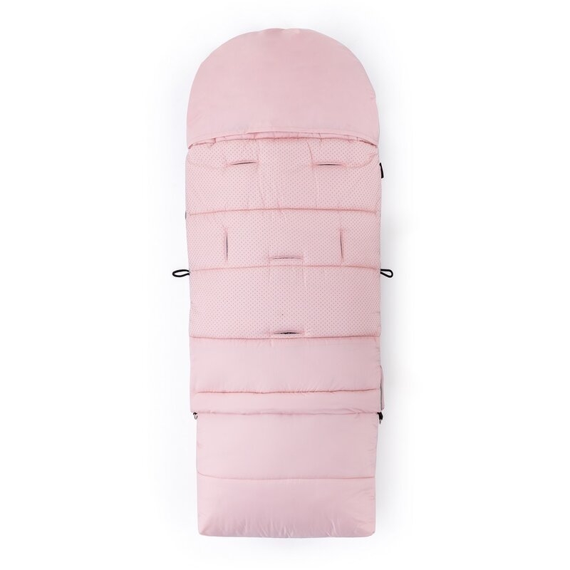 Feedo - Sac de iarna, Multifunctional, Poate fi utilizat ca geanta prin desfacerea fermoarului, Atasabil la carucior, Lana, 110 cm, 0-3 ani, Roz
