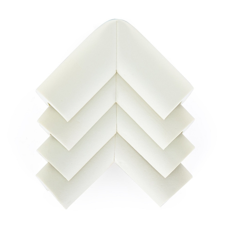 Feedo - Set protectii pentru colturi ascutite, Absorbtie a socurilor, Din spuma, Cu adeziv, 5 x 5 x 2 cm, 4 bucati, Alb