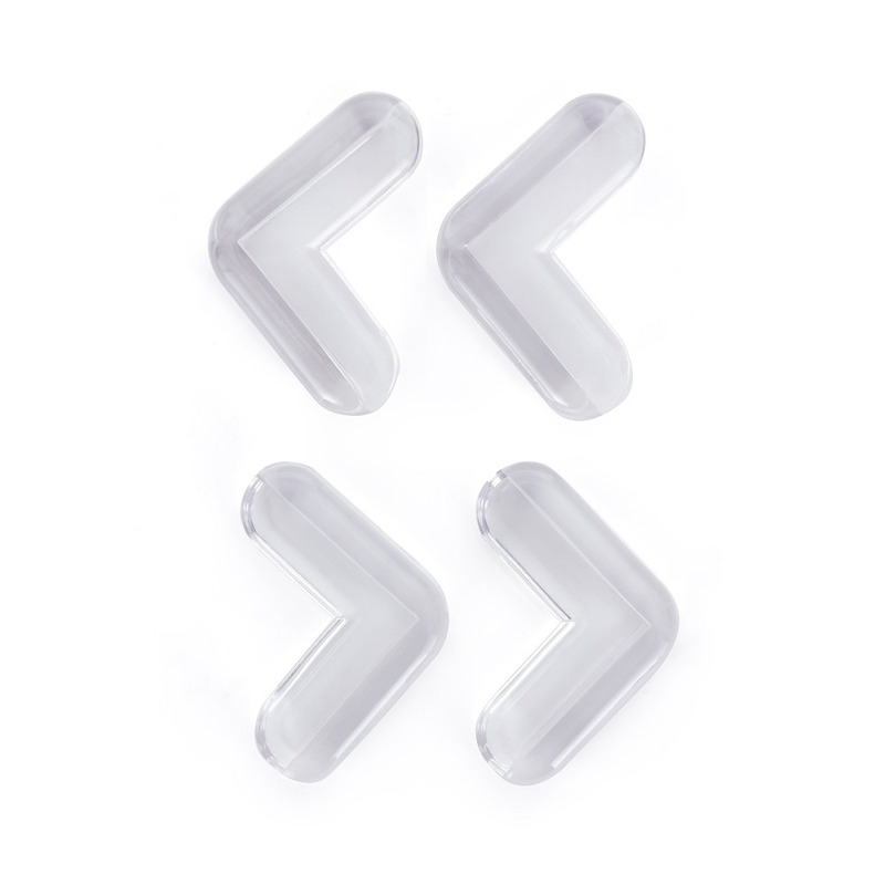 Feedo - Set protectii pentru colturi ascutite, Usor de instalat, 4 x 4 x 1.5 cm, 4 bucati, Transparent