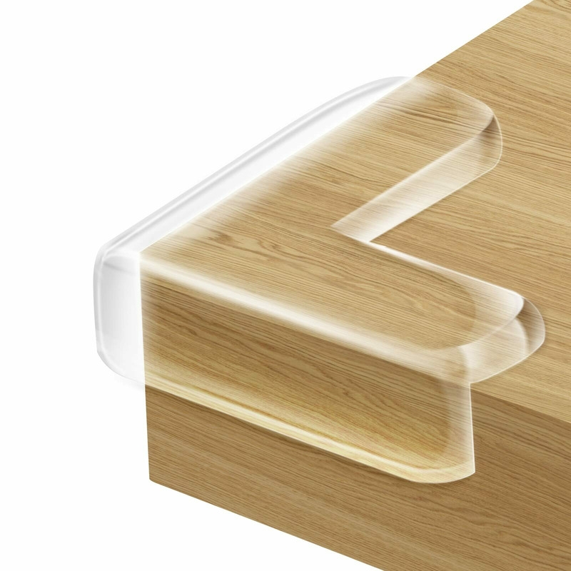 Feedo - Set protectii pentru colturi ascutite, Usor de instalat, 4 x 4 x 1.5 cm, 4 bucati, Transparent