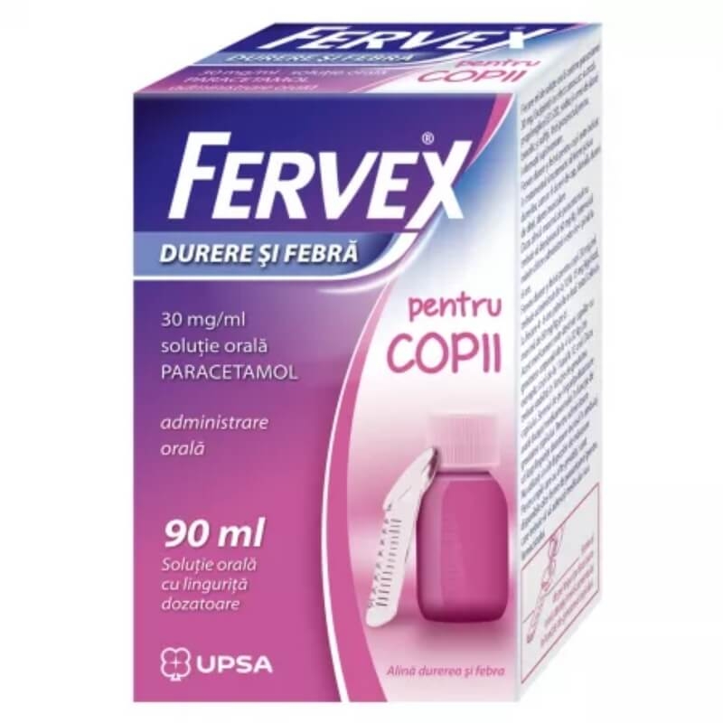 Fervex durere si febra pentru copii 30 mg/ml, solutie orala, 90ml, Upsa