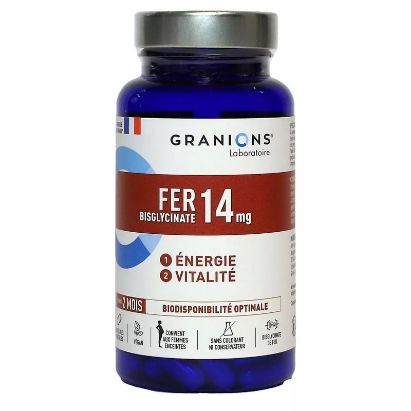Fier bisglicinat, 14 mg, 60 comprimate, Granions