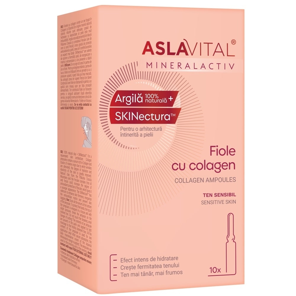 Fiole cu colagen 10 fiole, 2 ml, Aslavital Fiole cu colagen 10 fiole, 2 ml, Aslavital