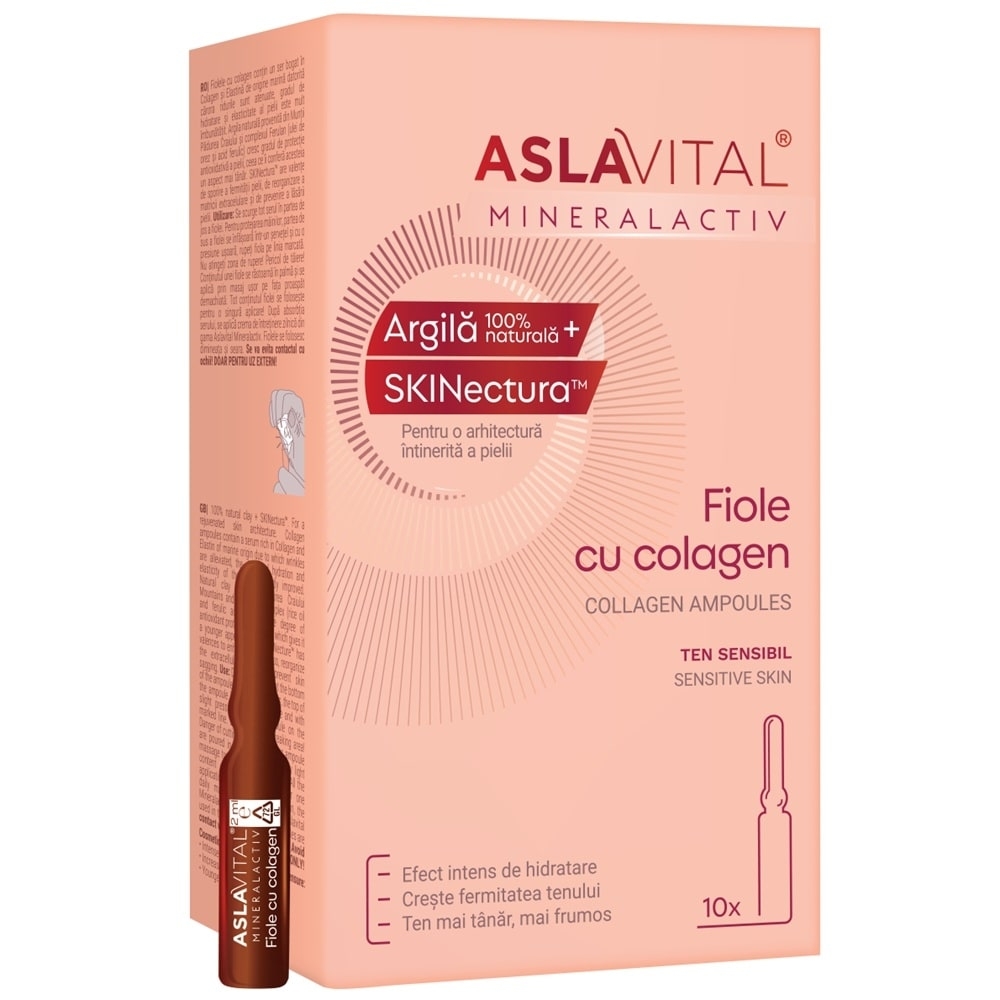 Fiole cu colagen 10 fiole, 2 ml, Aslavital Fiole cu colagen 10 fiole, 2 ml, Aslavital