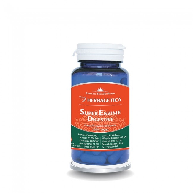 Super Enzime Digestive, 30 capsule, Herbagetica