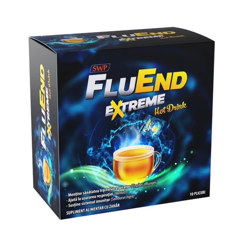 Fluend Extreme Hot Drink, 10 plicuri, Sun Wave Pharma