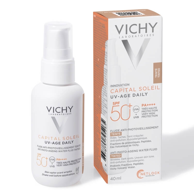 Fluid colorat SPF 50+ UV Age Daily Capital Soleil, 50 ml, Vichy