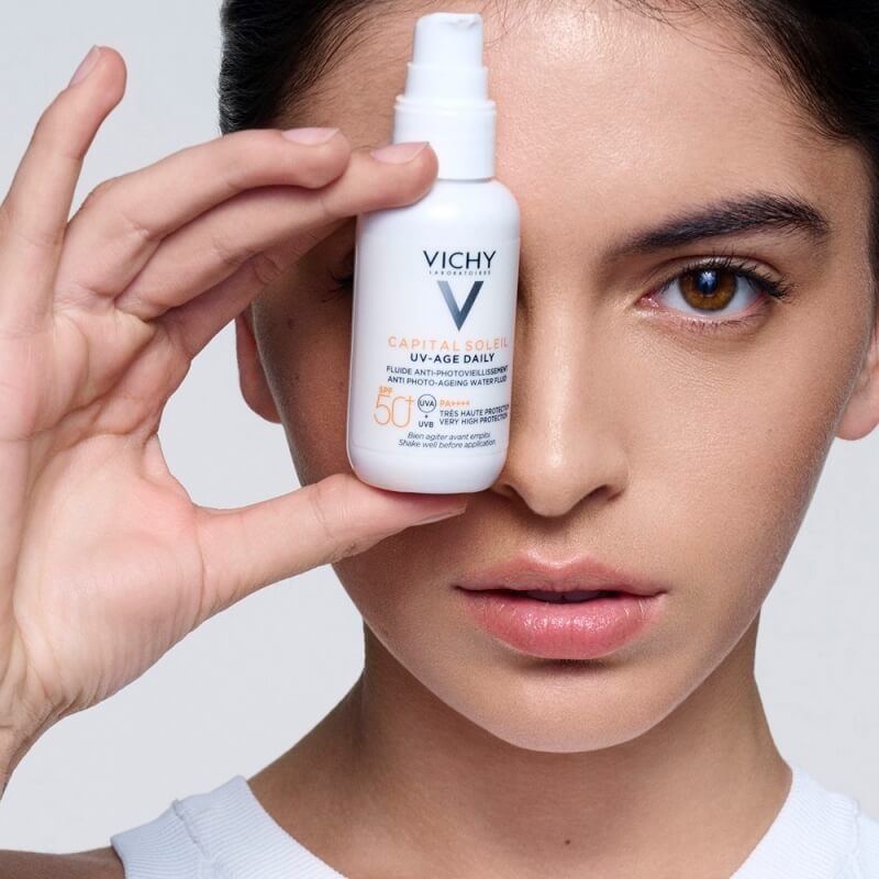 Fluid colorat SPF 50+ UV Age Daily Capital Soleil, 50 ml, Vichy