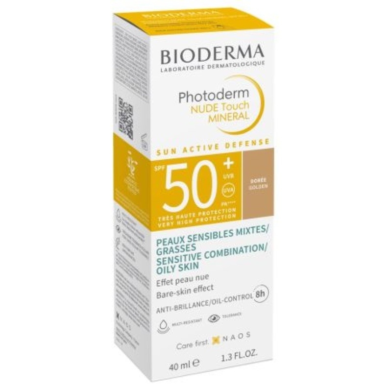 Fluid Nude Touch Mineral cu SPF 50+ auriu Photoderm, 40 ml, Bioderma