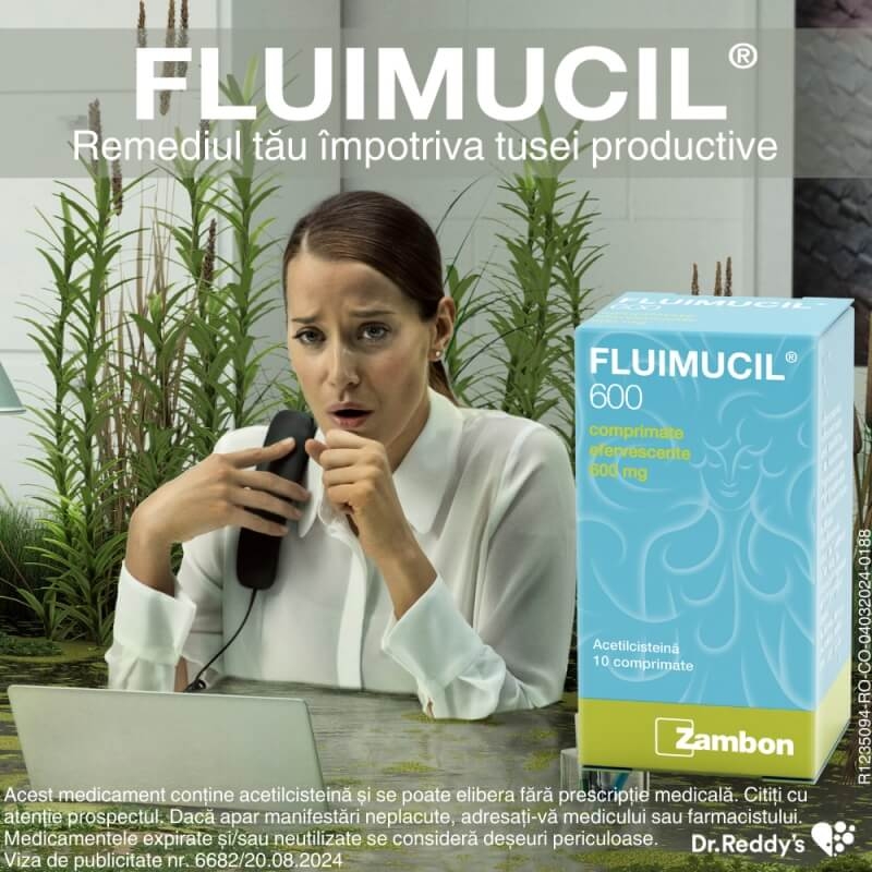 Fluimucil, 600 mg, 10 comprimate efervescente, Zambon
