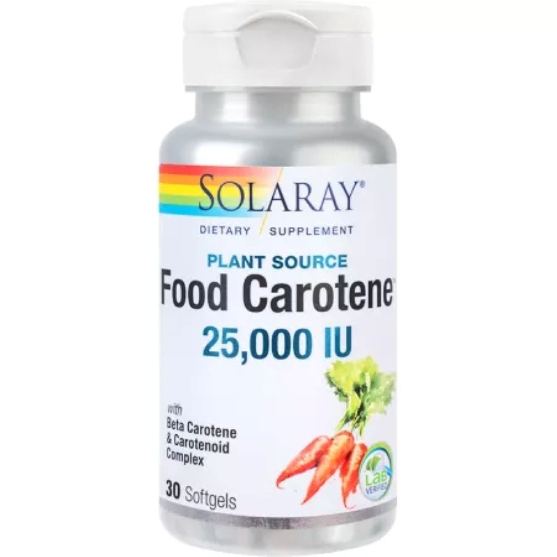 Food Carotene 25000 UI Solaray, 30 capsule, Secom