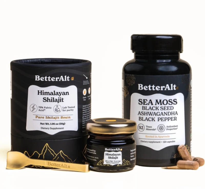 Formula de Shilajit cu alge marine, Ashwagandha si Tongkat Ali Better Alt, 120 capsule, GNC