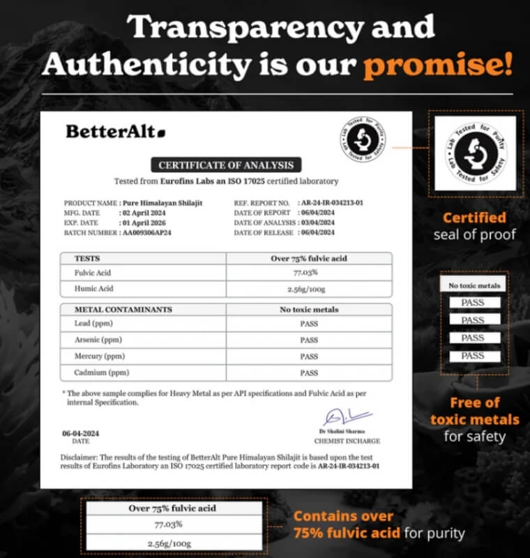 Formula de Shilajit cu alge marine, Ashwagandha si Tongkat Ali Better Alt, 120 capsule, GNC