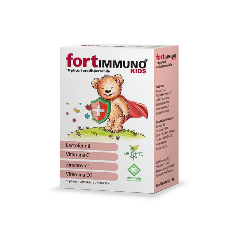 Fortimmuno Kids, 10 plicuri orodispersabile, Dr. Phyto Fortimmuno Kids, 10 plicuri orodispersabile, Dr. Phyto