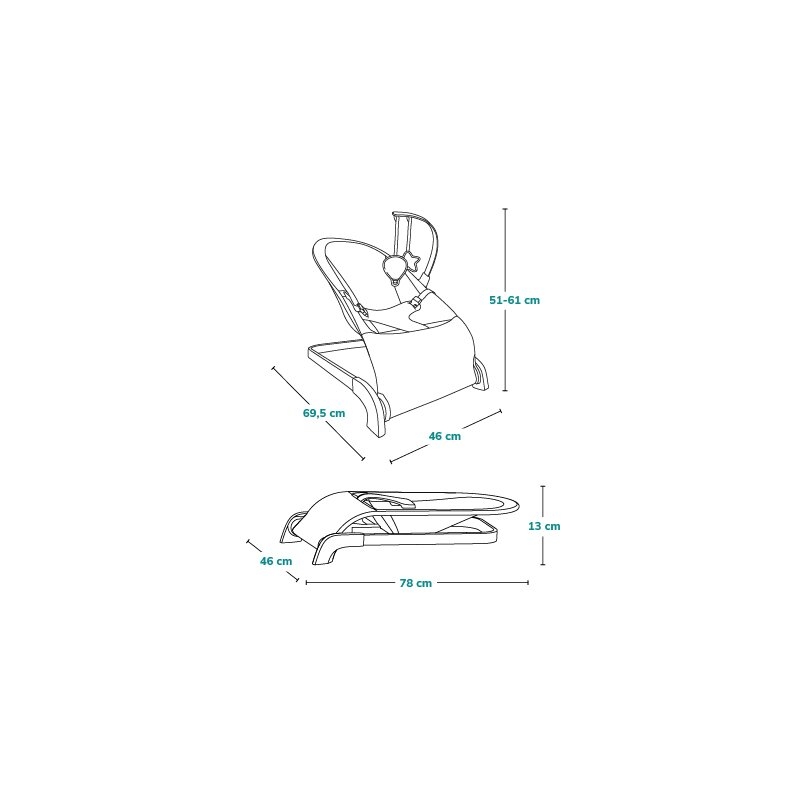 Fotoliu balansoar, Lionelo, Lilac, Cu arcada cu jucarii, Ergonomic, Reglare spatar in 3 pozitii, Pernuta moale invelita in tesatura de bambus, Pliabil, 0-6 luni, Bej