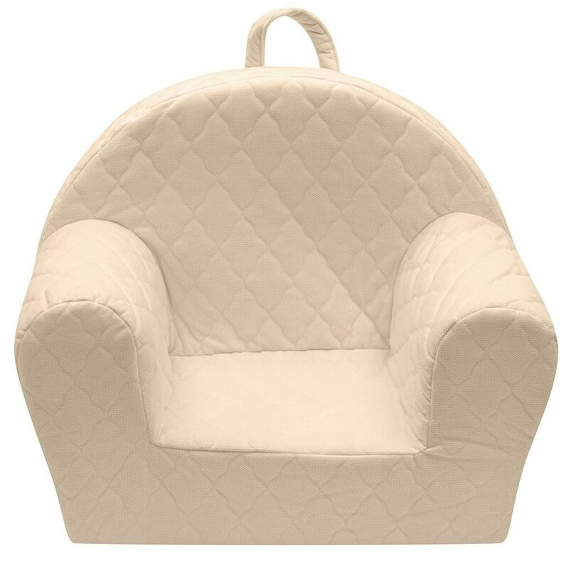 Fotoliu din burete, New Baby, Clouds, Pentru copii, Cu buzunar lateral, Din tesatura de catifea, Cu Husa detasabila, Din materiale certificate Oeko Tex Standard 100, 9 luni - 5 ani, Beige