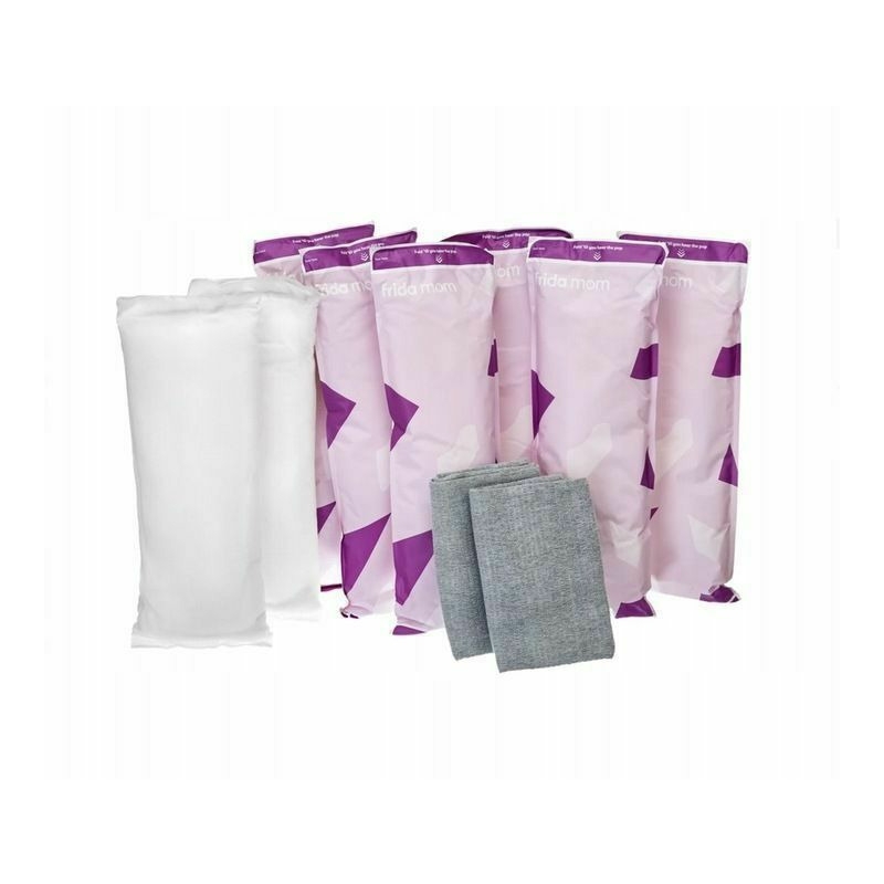 Frida Mom - Set 8 absorbante umede intime, Cu efect de racire, Includ 2 perechi de chiloti de unica folosinta, Pentru perioada postpartum, Vindeca si curata zona intima, Dimensiune universala, Alb