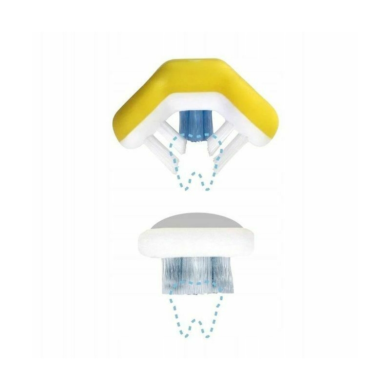 Fridababy - Periuta de dinti, Cap 3D pentru curatare eficienta, Cu indicator de inlocuire, 2 ani+, Roz