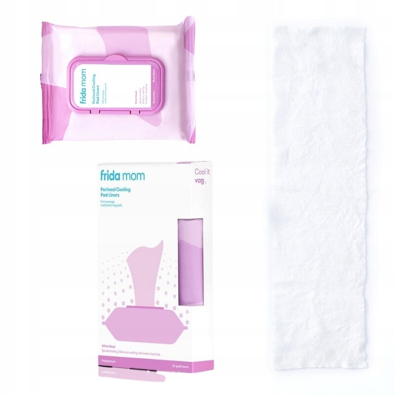 Frida Mom - Set 24 servetele umede perineale, Cu efect de calmare, Pentru perioada postpartum, Vindeca si curata zona intima, Fara ingrediente chimice, Alb