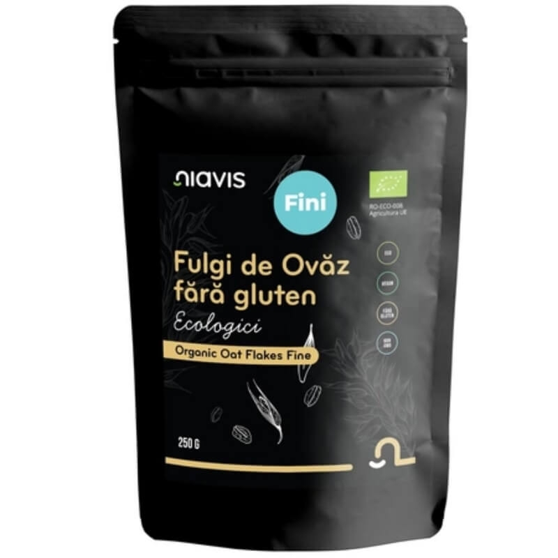 Fulgi de ovaz fara gluten ecologici, 250 g, Niavis