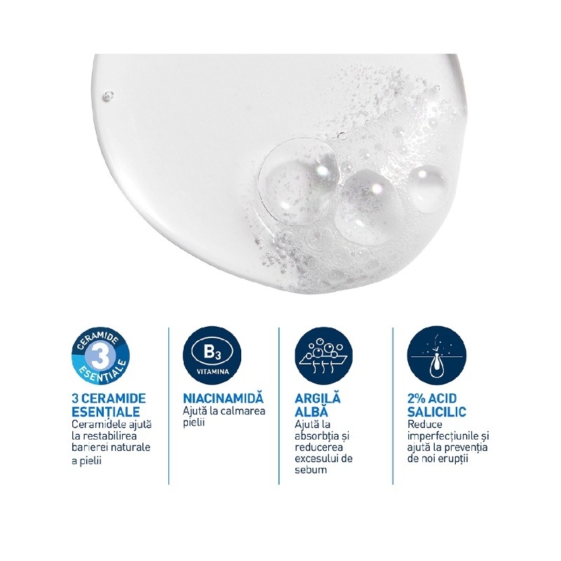 Gel de curatare spumant anti-imperfectiuni piele cu tendinta acneica, 473 ml, Cerave