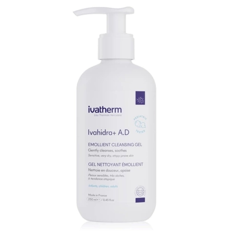 Gel de spalare emolient Ivahidra+ A.D, 250 ml, Ivatherm
