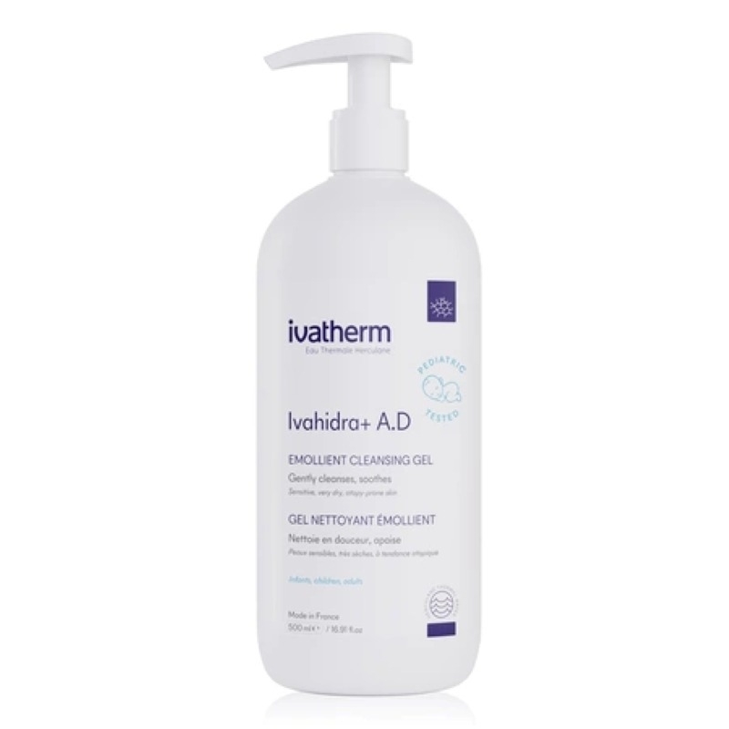 Gel de spalare emolient Ivahidra+ A.D, 500 ml, Ivatherm