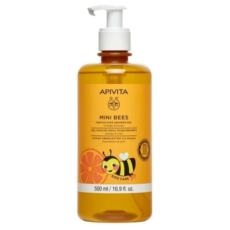 Gel dus pentru copii miere si portocale Mini Bees, 500 ml, Apivita