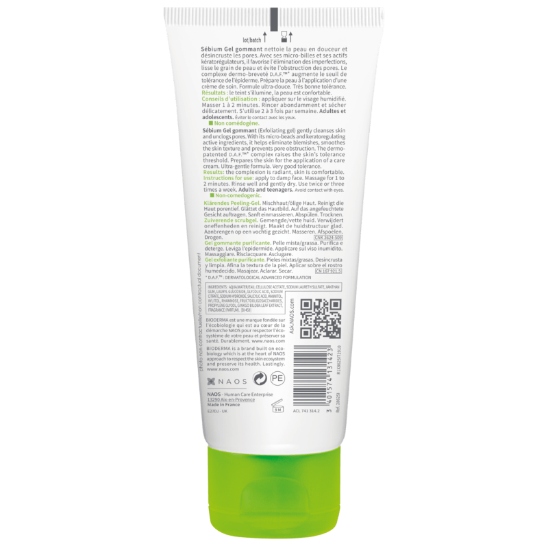 Gel exfoliant Sebium, 100 ml, Bioderma