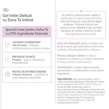 Gel intim antibacterian, 200 ml, Enroush Gel intim antibacterian, 200 ml, Enroush
