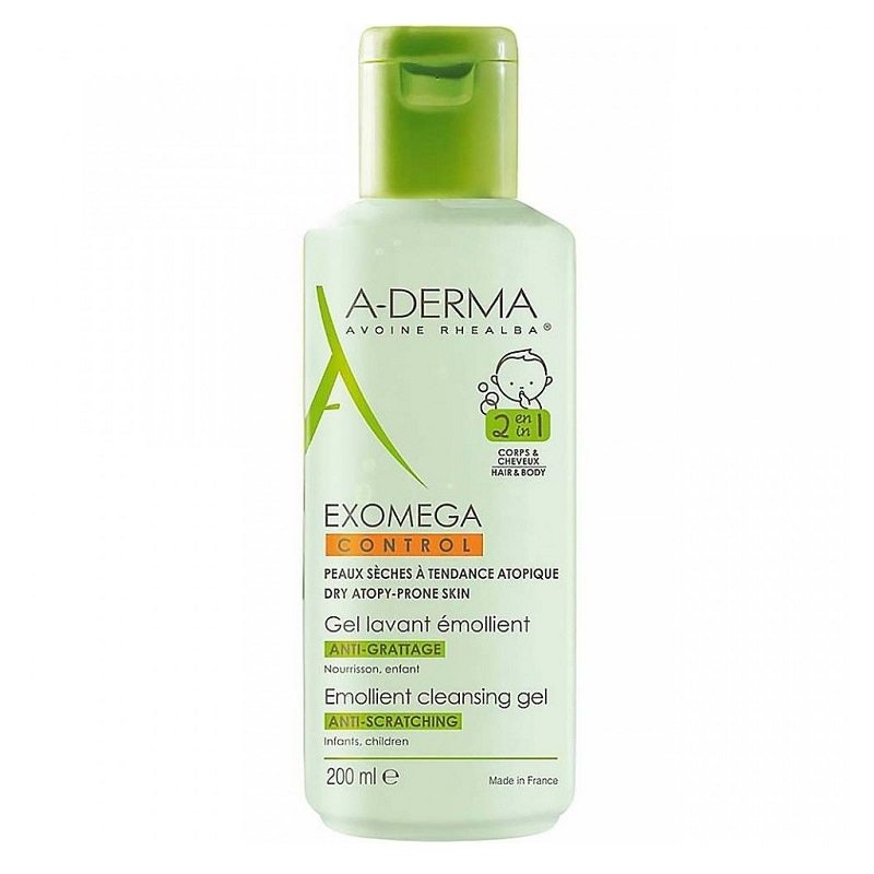 Exomega Control gel spumant emolient 2 in1, 200ml, A-Derma