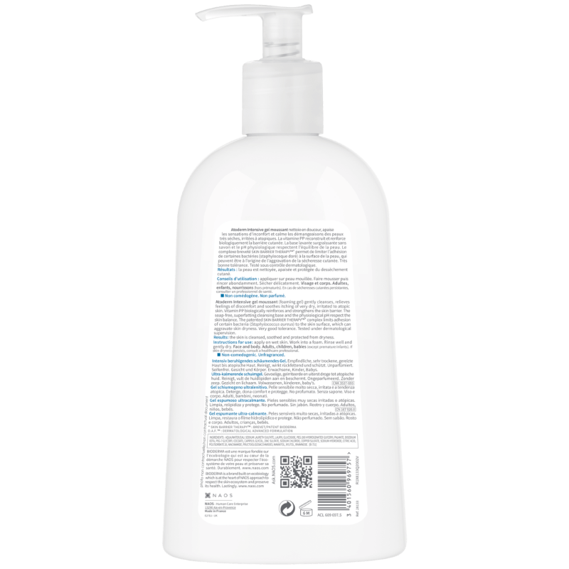 Gel spumant Atoderm Intensive, 500 ml, Bioderma