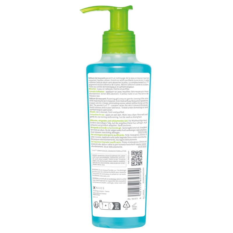 Gel spumant Sebium, 200 ml, Bioderma