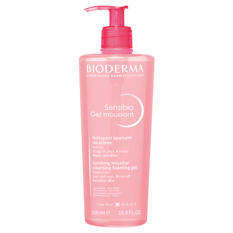 Gel spumant calmant si hidratant Sensibio, 500 ml, Bioderma