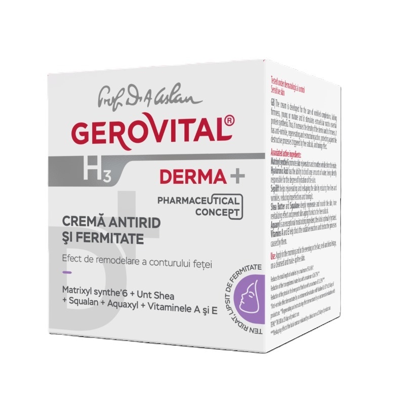 Crema antirid si fermitate H3 Derma+, 50 ml, Gerovital