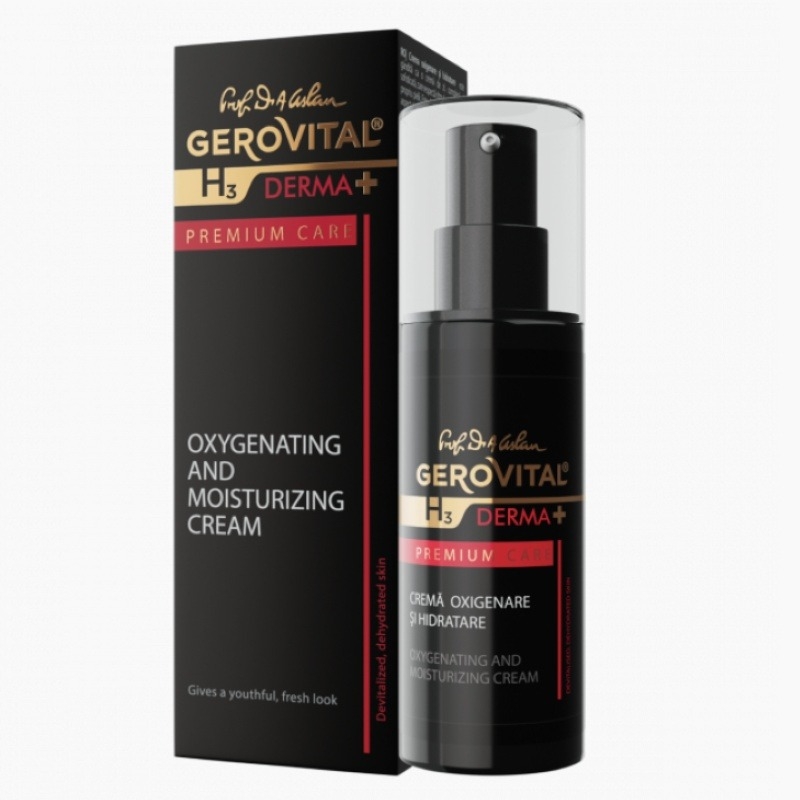 Crema oxigenare si hidratare H3 Derma+ Premium Care, 30 ml, Gerovital   