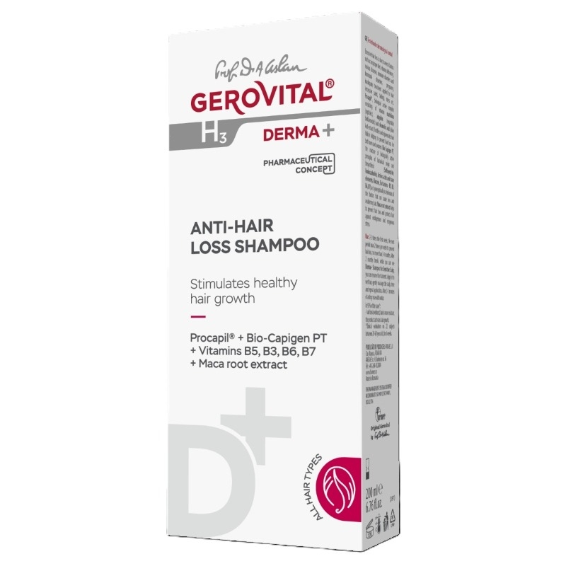 Sampon anticadere H3 Derma+, 200 ml, Gerovital