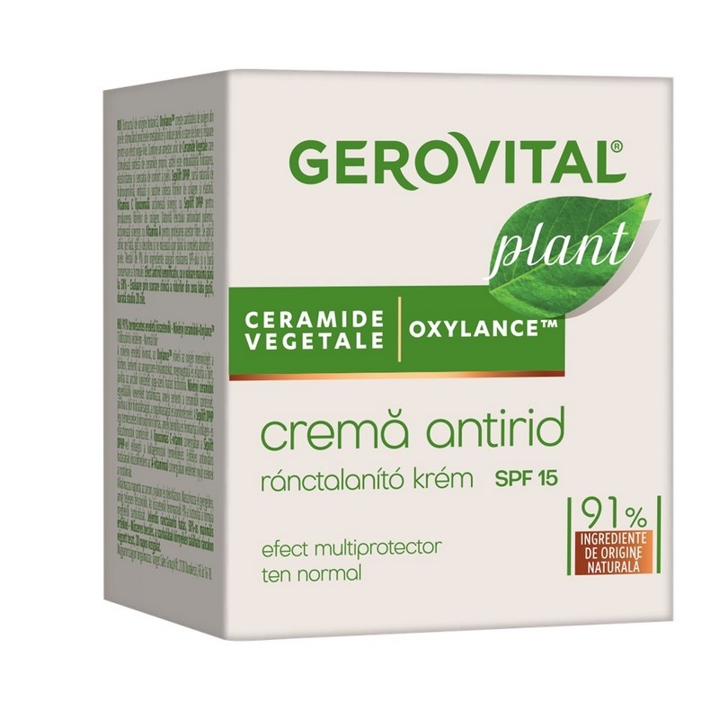Crema antirid Poliplant Microbiom Protect SPF 15 Plant, 50 ml, Gerovital