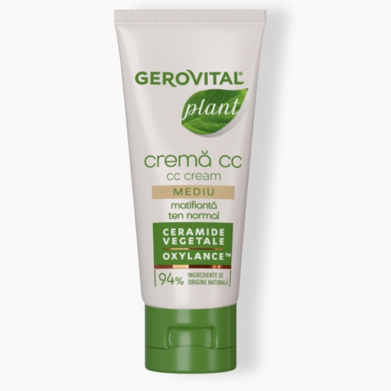 Crema CC mediu matifianta Poliplant Microbiom Protect Plant, 30 ml, Gerovital