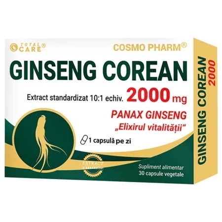Ginseng Corean 2000 mg, 30 comprimate, Cosmo Pharm Ginseng Corean 2000 mg, 30 comprimate, Cosmo Pharm