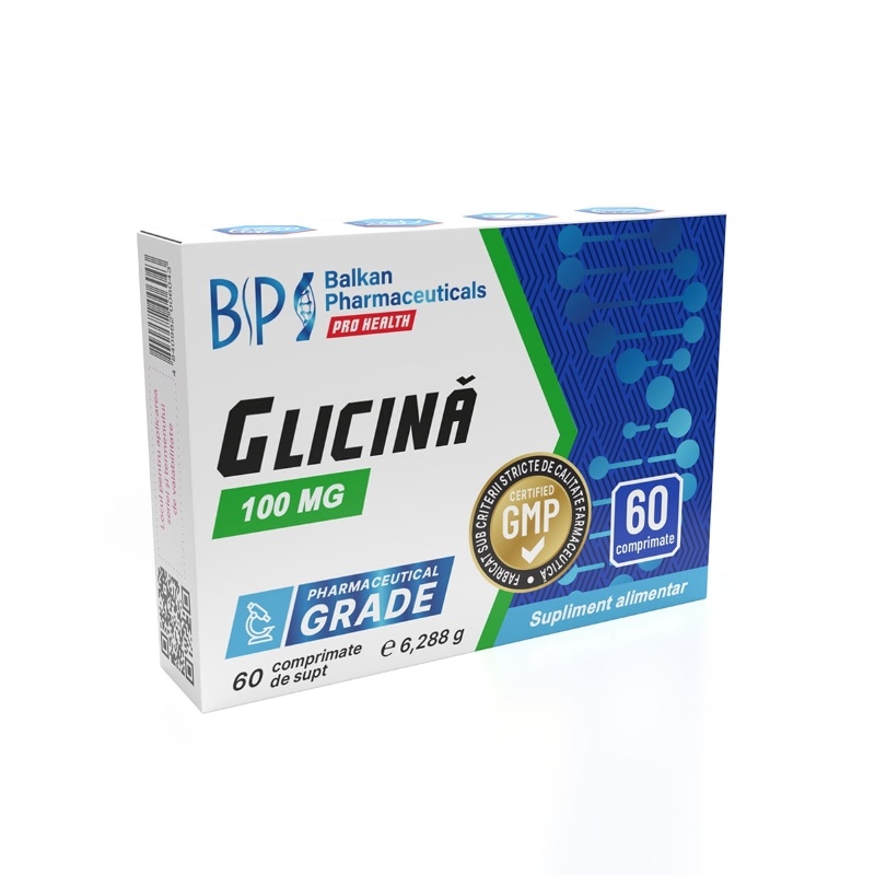 Glicina 100 mg, 60 comprimate, Balkan Pharmaceuticals