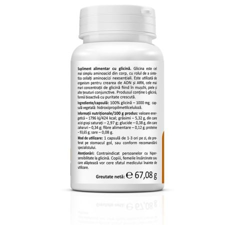 Glycine 1000 mg, 60 capsule, Zenyth