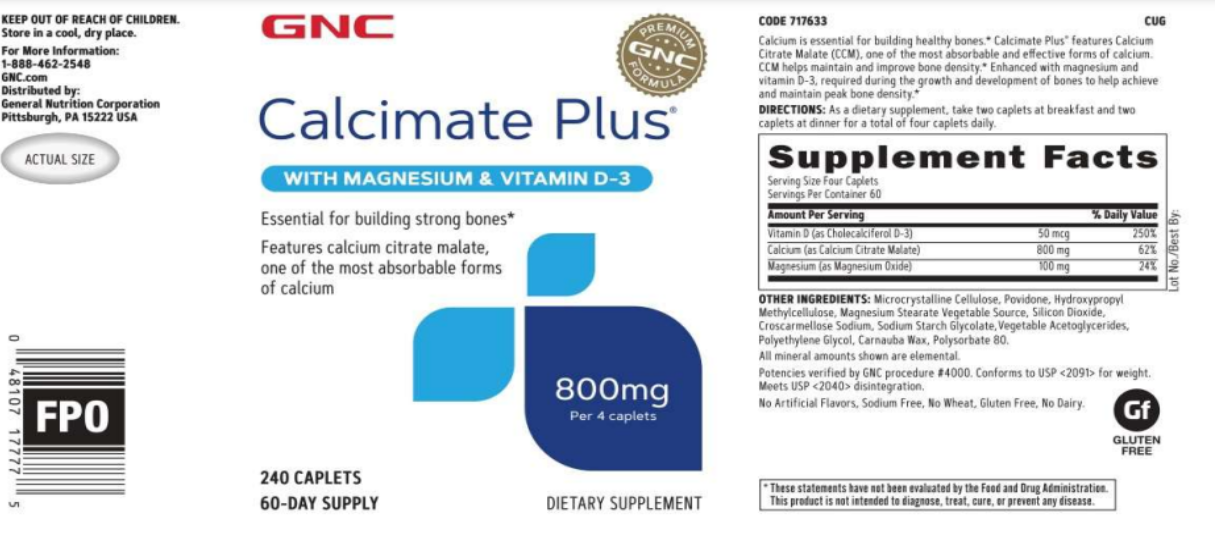GNC - Calcimate plus 800mg 240tb.
