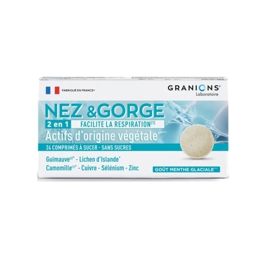 Nez Gorge comprimate de supt mentolate, 24 comprimate, Granions