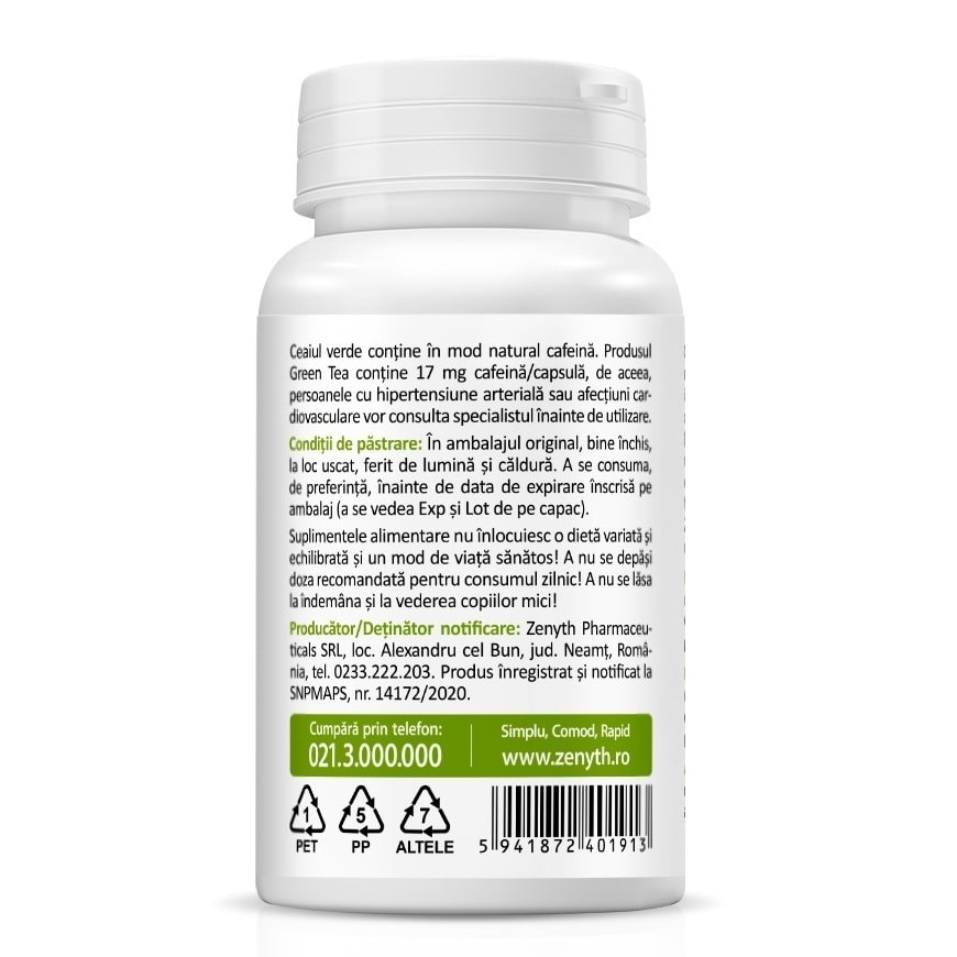Green Tea 200 mg, 30 capsule, Zenyth
