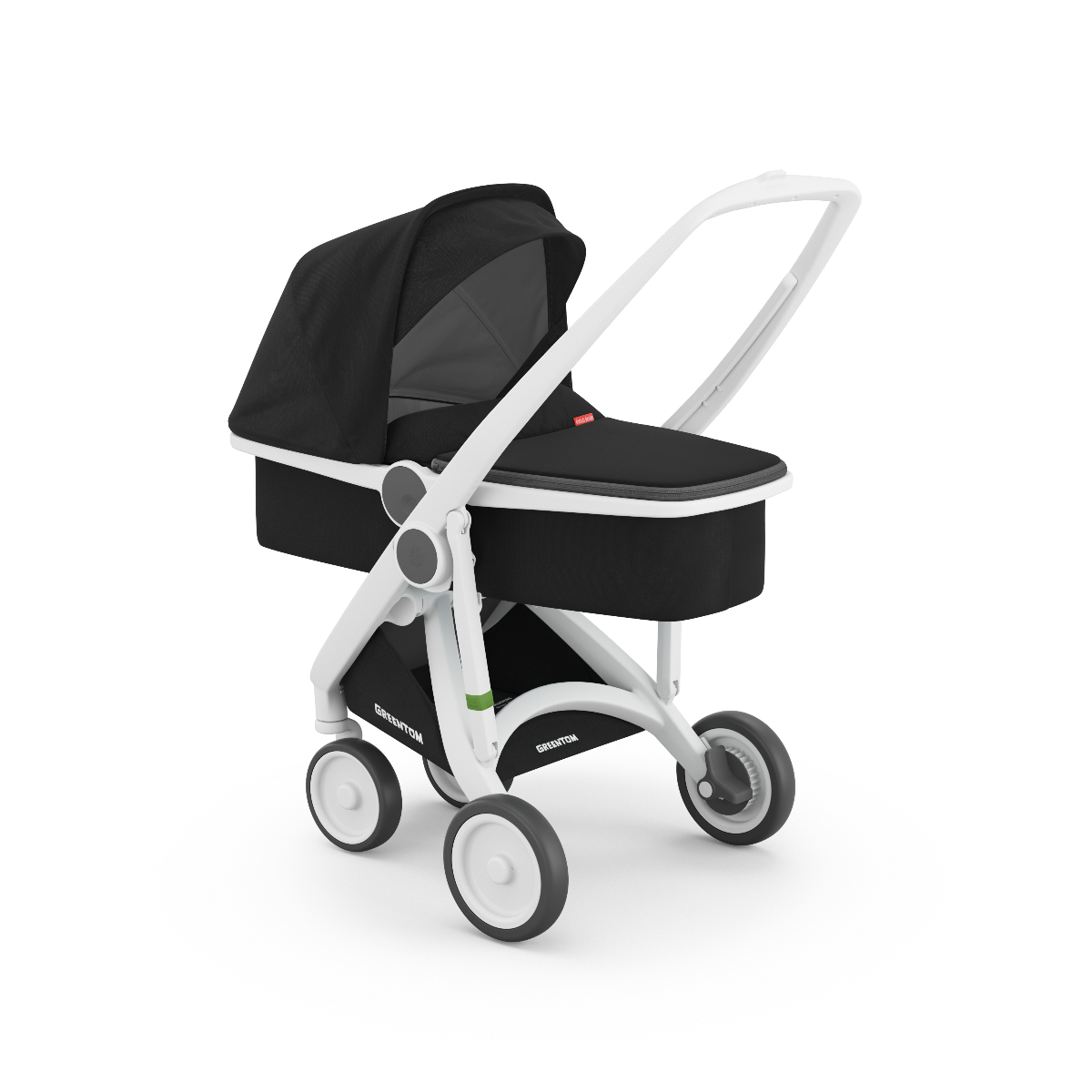 Carucior 2 In 1, Greentom, 100% Ecologic, White Black